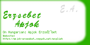 erzsebet apjok business card